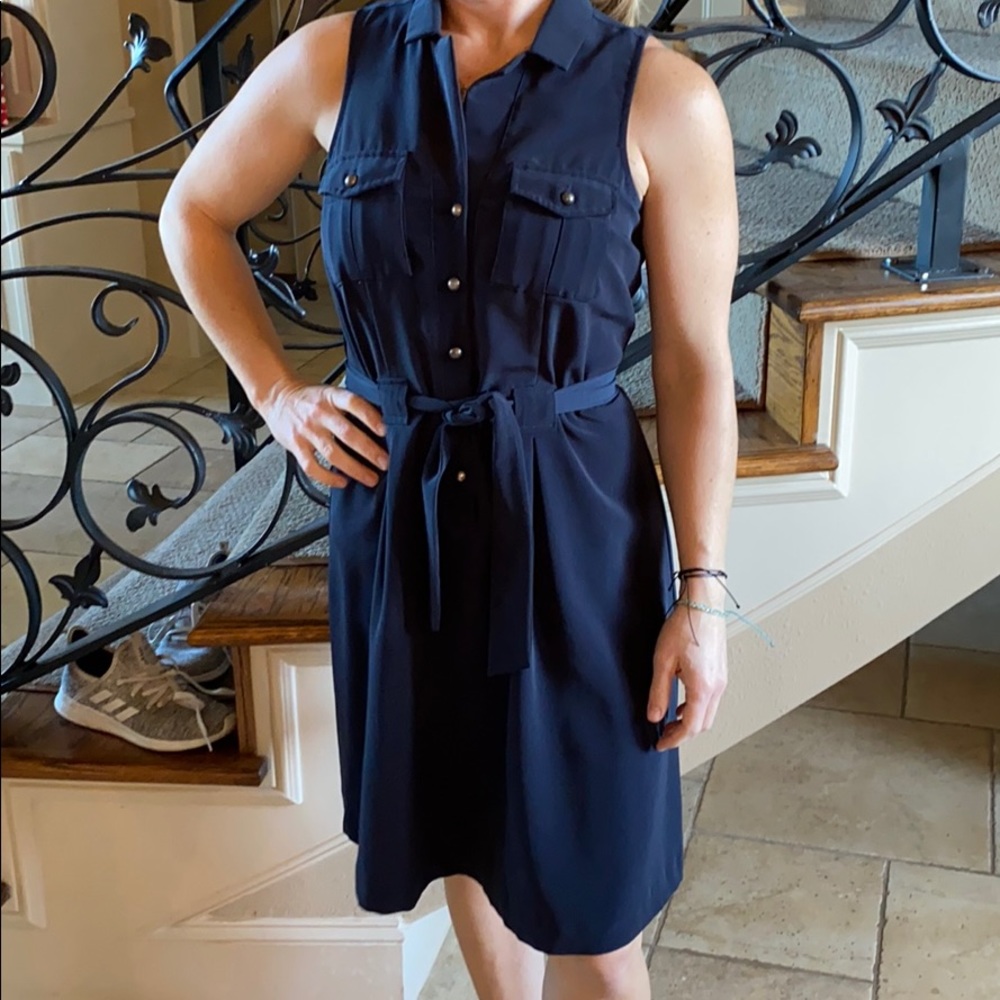 Sleeveless Shirt Dress
